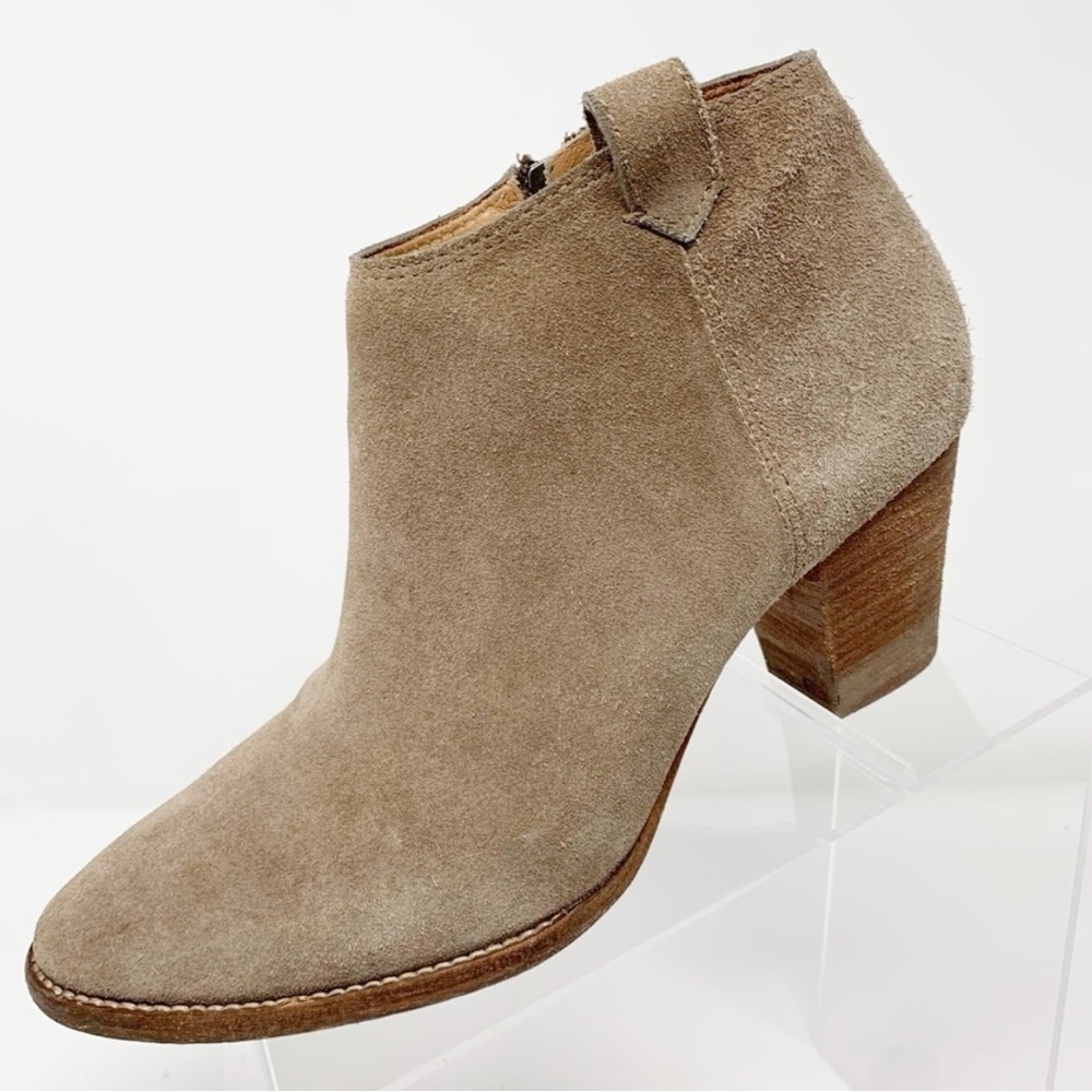 Madewell Taupe Beige Tan Billie Leather Suede Ankle Boots Size 9.5